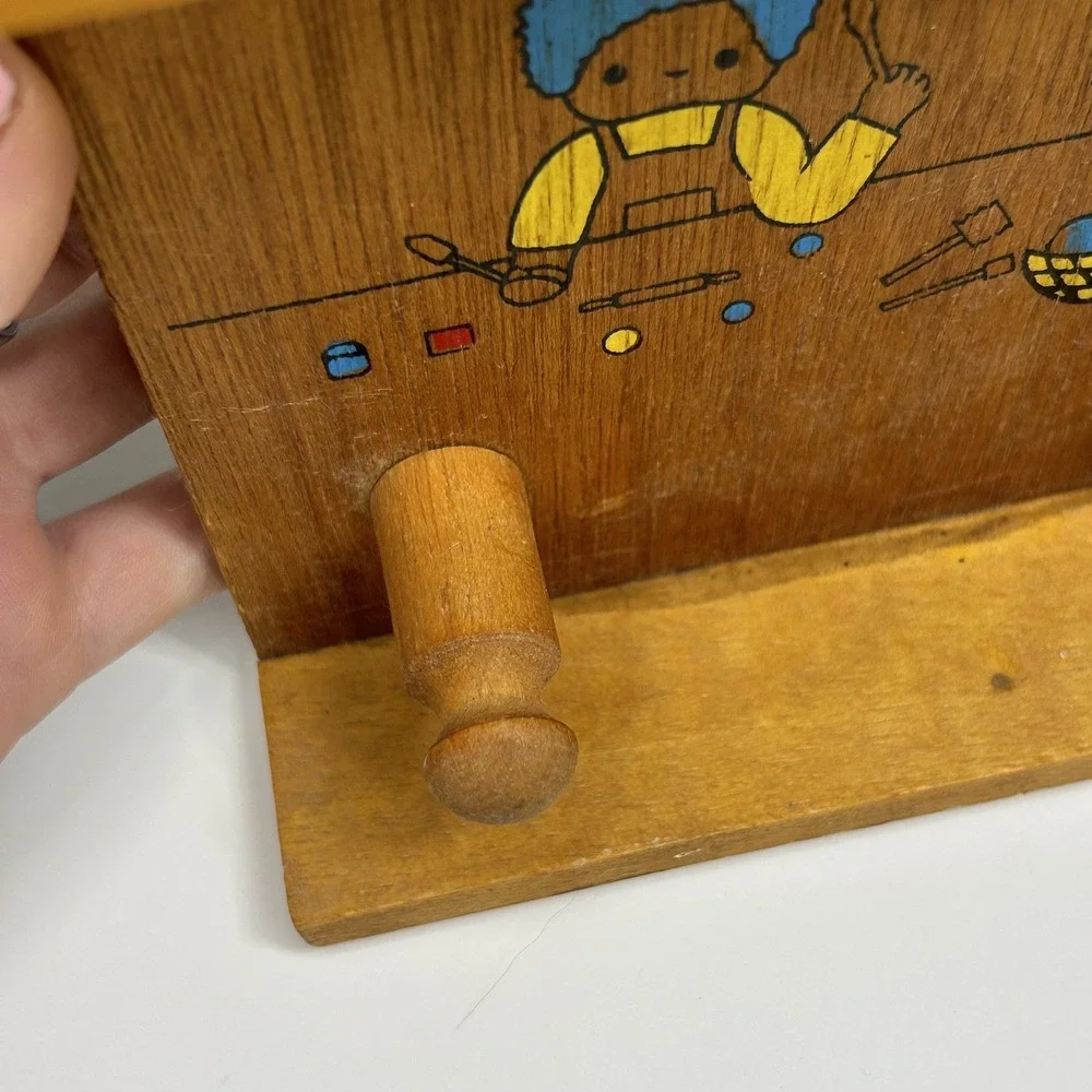 Rare Vintage Sanrio Japan Twins Patty And Jimmy Kitchen Wooden Utensils‎ Storage